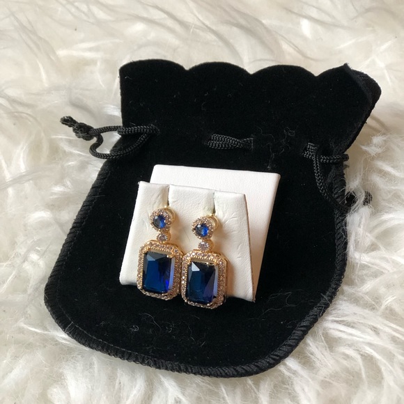 Sapphire Drop Earrings - Picture 5 of 8